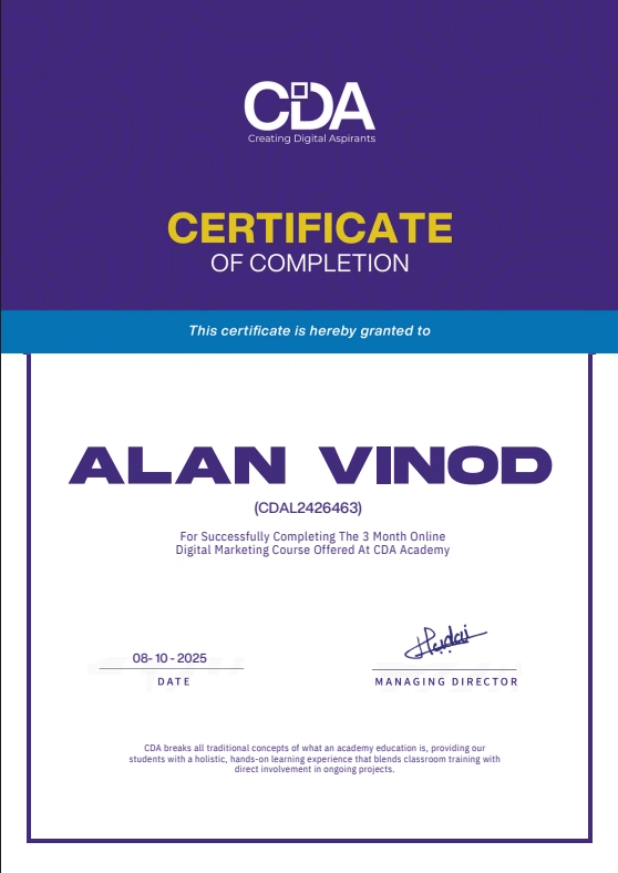 cda digital marketing completion certificate